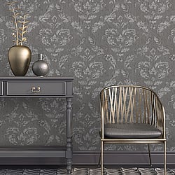 Galerie Wallcoverings Product Code: G67782 - Ambiance Wallpaper Collection Galerie Wallcoverings Product Code G67782 - Ambiance Wallpaper Collection - Charcoal Silver Colours - In Lay Design