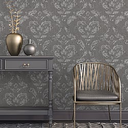 Galerie Wallcoverings Product Code: G67782 - Utopia Wallpaper Collection Galerie Wallcoverings Product Code G67782 - Utopia Wallpaper Collection - Charcoal Silver Colours - In Lay Design