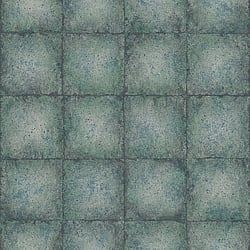 Galerie Wallcoverings Product Code: G67783 - Ambiance Wallpaper Collection Galerie Wallcoverings Product Code G67783 - Ambiance Wallpaper Collection - Teal Silver Colours - Metallic Tile Design
