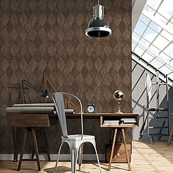 Galerie Wallcoverings Product Code: G67785 - Ambiance Wallpaper Collection Galerie Wallcoverings Product Code G67785 - Ambiance Wallpaper Collection - Copper Chocolate Colours - Harlequin Texture Design