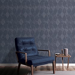 Galerie Wallcoverings Product Code: G67790 - Ambiance Wallpaper Collection Galerie Wallcoverings Product Code G67790 - Ambiance Wallpaper Collection - Navy Blue Colours - Harlequin Texture Design