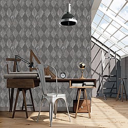 Galerie Wallcoverings Product Code: G67791 - Ambiance Wallpaper Collection Galerie Wallcoverings Product Code G67791 - Ambiance Wallpaper Collection - Black Silver Colours - Harlequin Texture Design