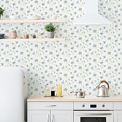 Galerie Wallcoverings Product Code: G67864 - Miniatures 2 Wallpaper Collection Galerie Wallcoverings Product Code G67864 - Miniatures 2 Wallpaper Collection - Blue Green White Colours - Small Floral Trail Design