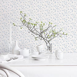 Galerie Wallcoverings Product Code: G67887 - Miniatures 2 Wallpaper Collection Galerie Wallcoverings Product Code G67887 - Miniatures 2 Wallpaper Collection - Blue White Colours - Small Rose Trail Design