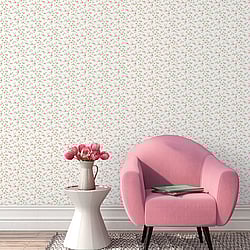 Galerie Wallcoverings Product Code: G67889 - Miniatures 2 Wallpaper Collection Galerie Wallcoverings Product Code G67889 - Miniatures 2 Wallpaper Collection - Pink Green White Colours - Small Rose Trail Design
