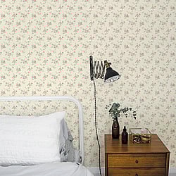 Galerie Wallcoverings Product Code: G67895 - Miniatures 2 Wallpaper Collection Galerie Wallcoverings Product Code G67895 - Miniatures 2 Wallpaper Collection - Pink Cream Green Purple Colours - Medium Rose Trail Design