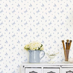 Galerie Wallcoverings Product Code: G67915 - Miniatures 2 Wallpaper Collection Galerie Wallcoverings Product Code G67915 - Miniatures 2 Wallpaper Collection - Blue White Colours - Small Floral Sprig Design