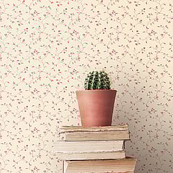 Galerie Wallcoverings Product Code: G67925 - Miniatures 2 Wallpaper Collection Galerie Wallcoverings Product Code G67925 - Miniatures 2 Wallpaper Collection - Red Cream Colours - Small Floral Trail Design