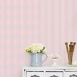Galerie Wallcoverings Product Code: G67930 - Miniatures 2 Wallpaper Collection Galerie Wallcoverings Product Code G67930 - Miniatures 2 Wallpaper Collection - Pink White Colours - Ticking Stripe Design