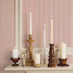 Galerie Wallcoverings Product Code: G67931 - Miniatures 2 Wallpaper Collection Galerie Wallcoverings Product Code G67931 - Miniatures 2 Wallpaper Collection - Pink Cream Colours - Ticking Stripe Design