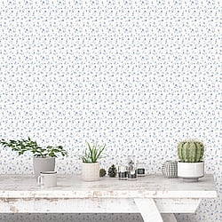 Galerie Wallcoverings Product Code: G67932 - Miniatures 2 Wallpaper Collection Galerie Wallcoverings Product Code G67932 - Miniatures 2 Wallpaper Collection - Blue White Colours - Small Rose Trail Design