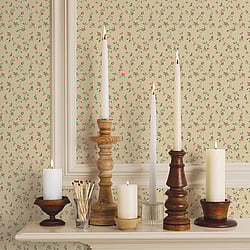 Galerie Wallcoverings Product Code: G67934 - Miniatures 2 Wallpaper Collection Galerie Wallcoverings Product Code G67934 - Miniatures 2 Wallpaper Collection - Red Cream Green Colours - Small Rose Trail Design