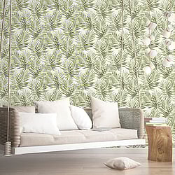 Galerie Wallcoverings Product Code: G67944 - Organic Textures Wallpaper Collection Galerie Wallcoverings Product Code G67944 - Organic Textures Wallpaper Collection - Green White Colours - Speckled Palm Design