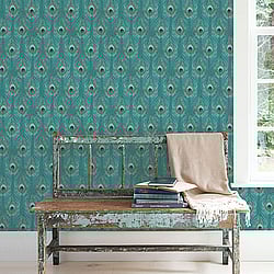 Galerie Wallcoverings Product Code: G67978 - Organic Textures Wallpaper Collection Galerie Wallcoverings Product Code G67978 - Organic Textures Wallpaper Collection - Turquoise Colours - Peacock Feather Design