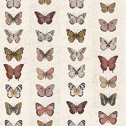Galerie Wallcoverings Product Code: G67992 - Organic Textures Wallpaper Collection Galerie Wallcoverings Product Code G67992 - Organic Textures Wallpaper Collection - Beige Red Tan Colours - Jewel Butterflies Stripe Design