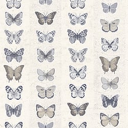 Galerie Wallcoverings Product Code: G67993 - Organic Textures Wallpaper Collection Galerie Wallcoverings Product Code G67993 - Organic Textures Wallpaper Collection - Beige Blue Colours - Jewel Butterflies Stripe Design