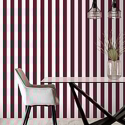 Galerie Wallcoverings Product Code: G68050 - Smart Stripes 3 Wallpaper Collection Galerie Wallcoverings Product Code G68050 - Smart Stripes 3 Wallpaper Collection - Cranberry Colours - Awning Stripe Design