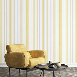 Galerie Wallcoverings Product Code: G68059 - Smart Stripes 3 Wallpaper Collection Galerie Wallcoverings Product Code G68059 - Smart Stripes 3 Wallpaper Collection - Yellow, Greys Colours - Casual Stripe Design