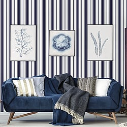 Galerie Wallcoverings Product Code: G68065 - Smart Stripes 3 Wallpaper Collection Galerie Wallcoverings Product Code G68065 - Smart Stripes 3 Wallpaper Collection - Navy Colours - Heritage Stripe Design
