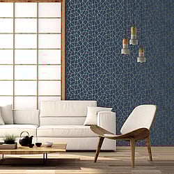 Galerie Wallcoverings Product Code: G68082 - Special FX 2 Wallpaper Collection Galerie Wallcoverings Product Code G68082 - Special FX 2 Wallpaper Collection - Gold, Navy Colours - Glitter Web Design