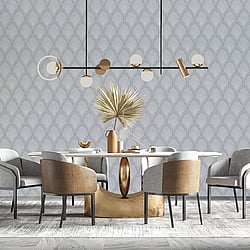 Galerie Wallcoverings Product Code: G68086 - Special FX 2 Wallpaper Collection Galerie Wallcoverings Product Code G68086 - Special FX 2 Wallpaper Collection - Silver , White, Grey Colours - Nouveau Scallop Design