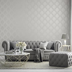 Galerie Wallcoverings Product Code: G68670 - Palazzo 2 Wallpaper Collection Galerie Wallcoverings Product Code G68670 - Palazzo 2 Wallpaper Collection - Silver Grey,White Colours - Medallion Damask Design