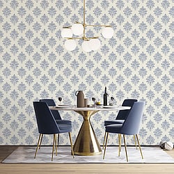 Galerie Wallcoverings Product Code: G68671 - Palazzo 2 Wallpaper Collection Galerie Wallcoverings Product Code G68671 - Palazzo 2 Wallpaper Collection - Blue,White Colours - Medallion Damask Design