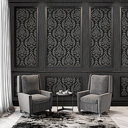 Galerie Wallcoverings Product Code: G68676 - Palazzo 2 Wallpaper Collection Galerie Wallcoverings Product Code G68676 - Palazzo 2 Wallpaper Collection - Black,Silver Grey Colours - Silk Damask Design