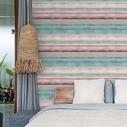 Galerie Wallcoverings Product Code: G78268 - Atmosphere Wallpaper Collection Galerie Wallcoverings Product Code G78268 - Atmosphere Wallpaper Collection - Turquoise Magenta Colours - Skye Stripe Design