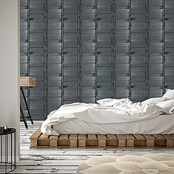 Galerie Wallcoverings Product Code: G78284 - Bazaar Wallpaper Collection Galerie Wallcoverings Product Code G78284 - Bazaar Wallpaper Collection - Dark Teal Black Colours - Bark Stripe Design