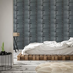 Galerie Wallcoverings Product Code: G78284 - Bazaar Wallpaper Collection Galerie Wallcoverings Product Code G78284 - Bazaar Wallpaper Collection - Dark Teal Black Colours - Bark Stripe Design