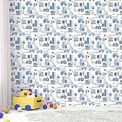 Galerie Wallcoverings Product Code: G78360 - Tiny Tots 2 Wallpaper Collection Galerie Wallcoverings Product Code G78360 - Tiny Tots 2 Wallpaper Collection - Blues Colours - Construction Design