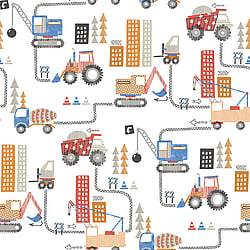 Galerie Wallcoverings Product Code: G78361 - Tiny Tots 2 Wallpaper Collection Galerie Wallcoverings Product Code G78361 - Tiny Tots 2 Wallpaper Collection - Red Blue Orange Colours - Construction Design