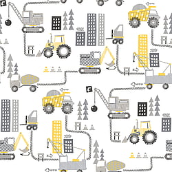 Galerie Wallcoverings Product Code: G78362 - Tiny Tots 2 Wallpaper Collection Galerie Wallcoverings Product Code G78362 - Tiny Tots 2 Wallpaper Collection - Yellow Greige Colours - Construction Design