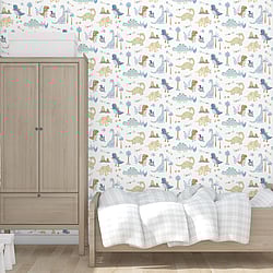 Galerie Wallcoverings Product Code: G78363 - Tiny Tots 2 Wallpaper Collection Galerie Wallcoverings Product Code G78363 - Tiny Tots 2 Wallpaper Collection - Blue Beige Colours - Dinosaurs Design