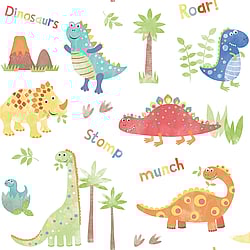 Galerie Wallcoverings Product Code: G78364 - Tiny Tots 2 Wallpaper Collection Galerie Wallcoverings Product Code G78364 - Tiny Tots 2 Wallpaper Collection - Primary Colours - Dinosaurs Design