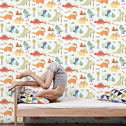 Galerie Wallcoverings Product Code: G78364 - Tiny Tots 2 Wallpaper Collection Galerie Wallcoverings Product Code G78364 - Tiny Tots 2 Wallpaper Collection - Primary Colours - Dinosaurs Design