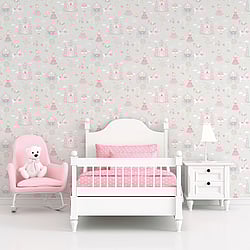 Galerie Wallcoverings Product Code: G78370 - Tiny Tots 2 Wallpaper Collection Galerie Wallcoverings Product Code G78370 - Tiny Tots 2 Wallpaper Collection - Grey Pinks Colours - Fairytale Design