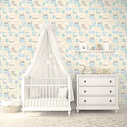 Galerie Wallcoverings Product Code: G78374 - Tiny Tots 2 Wallpaper Collection Galerie Wallcoverings Product Code G78374 - Tiny Tots 2 Wallpaper Collection - Beige Turquoise Colours - Farmland Design