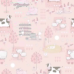 Galerie Wallcoverings Product Code: G78376 - Tiny Tots 2 Wallpaper Collection Galerie Wallcoverings Product Code G78376 - Tiny Tots 2 Wallpaper Collection - Pink Grey Beige Colours - Farmland Design