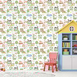 Galerie Wallcoverings Product Code: G78377 - Tiny Tots 2 Wallpaper Collection Galerie Wallcoverings Product Code G78377 - Tiny Tots 2 Wallpaper Collection - Primary Colours - Farmland Design