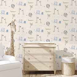 Galerie Wallcoverings Product Code: G78378 - Tiny Tots 2 Wallpaper Collection Galerie Wallcoverings Product Code G78378 - Tiny Tots 2 Wallpaper Collection - Beige Safari Green Colours - Jungle Friends Design