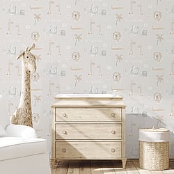 Galerie Wallcoverings Product Code: G78379 - Tiny Tots 2 Wallpaper Collection Galerie Wallcoverings Product Code G78379 - Tiny Tots 2 Wallpaper Collection - Greige Tan Colours - Jungle Friends Design