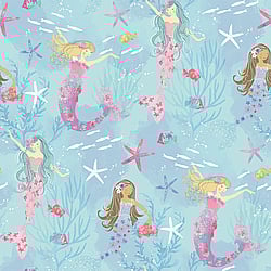 Galerie Wallcoverings Product Code: G78392 - Tiny Tots 2 Wallpaper Collection Galerie Wallcoverings Product Code G78392 - Tiny Tots 2 Wallpaper Collection - Turquoise Hot Pink Glitter Colours - Mermaids Design