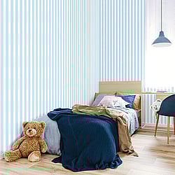 Galerie Wallcoverings Product Code: G78405 - Tiny Tots 2 Wallpaper Collection Galerie Wallcoverings Product Code G78405 - Tiny Tots 2 Wallpaper Collection - Sky Blue Colours - Regency Stripe Design