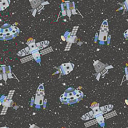 Galerie Wallcoverings Product Code: G78410 - Tiny Tots 2 Wallpaper Collection Galerie Wallcoverings Product Code G78410 - Tiny Tots 2 Wallpaper Collection - Black Blue Orange Glitter Colours - Spaceships Design
