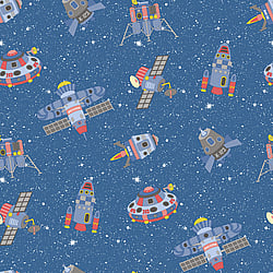Galerie Wallcoverings Product Code: G78411 - Tiny Tots 2 Wallpaper Collection Galerie Wallcoverings Product Code G78411 - Tiny Tots 2 Wallpaper Collection - Cobalt Primary Glitter Colours - Spaceships Design