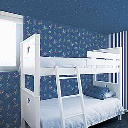 Galerie Wallcoverings Product Code: G78411 - Tiny Tots 2 Wallpaper Collection Galerie Wallcoverings Product Code G78411 - Tiny Tots 2 Wallpaper Collection - Cobalt Primary Glitter Colours - Spaceships Design