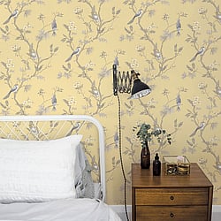 Galerie Wallcoverings Product Code: G78494 - Secret Garden Wallpaper Collection Galerie Wallcoverings Product Code G78494 - Secret Garden Wallpaper Collection - Classic Bird Trail Design