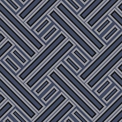 Galerie Wallcoverings Product Code: GX37602 - Geometrix Wallpaper Collection Galerie Wallcoverings Product Code GX37602 - Geometrix Wallpaper Collection - Navy Black Silver Colours - Geo Rectangular Design